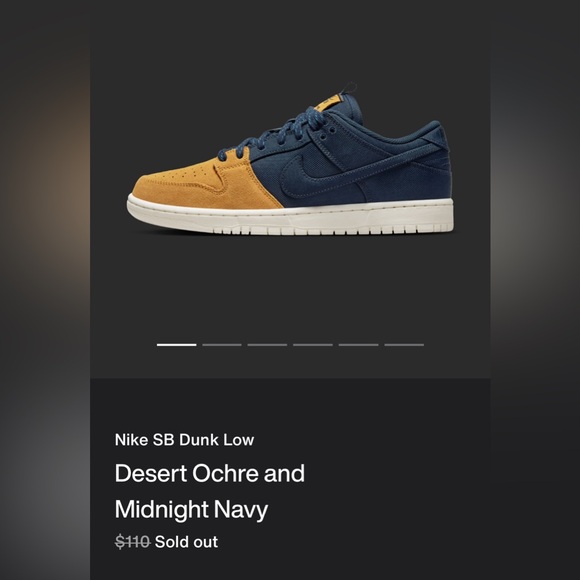 Nike Sb Dunk- Desert Ochre and Midnight Navy - Picture 2 of 8